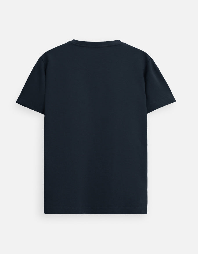 Lilak Men’s Navy Blue 100% Supima Cotton T-Shirt – Everyday Comfort, 160 GSM Premium Fabric