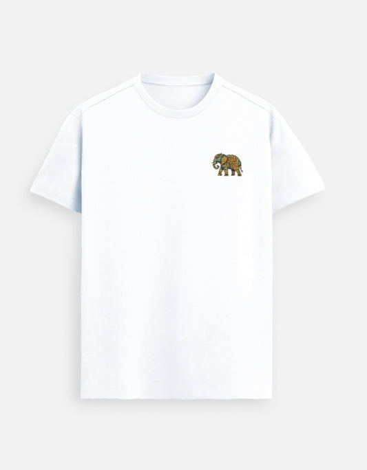Minimal elephant emblem Supima cotton t-shirt with small left chest design