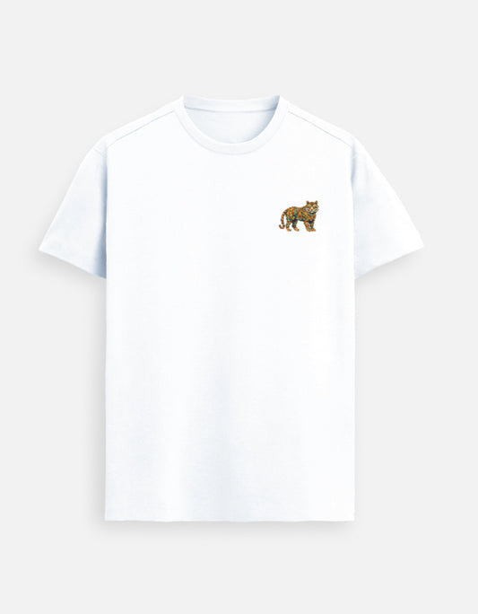 Artistic tiger Supima cotton t-shirt with detailed left chest graphic design
