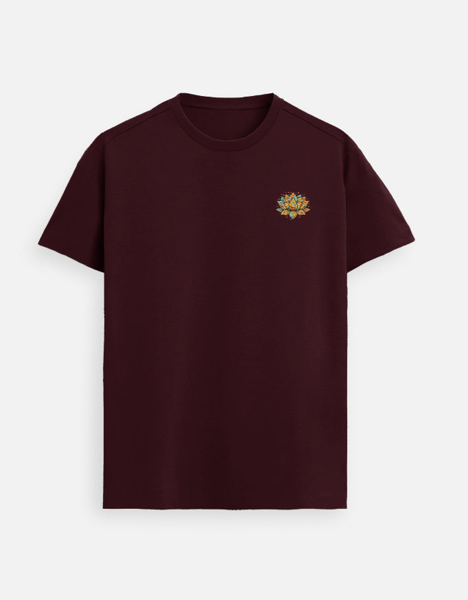Lotus emblem Supima cotton t-shirt with minimal left chest symbolic design