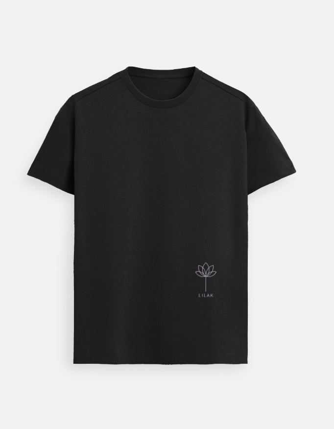 Black women’s luxury Supima cotton t-shirt with clean minimalist design, premium everyday wear with a refined silhouette