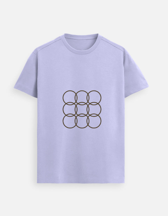 Lilak Unisex Lavender Supima Cotton T-Shirt – Minimal Geometric Circles Design, Premium Luxury Tee