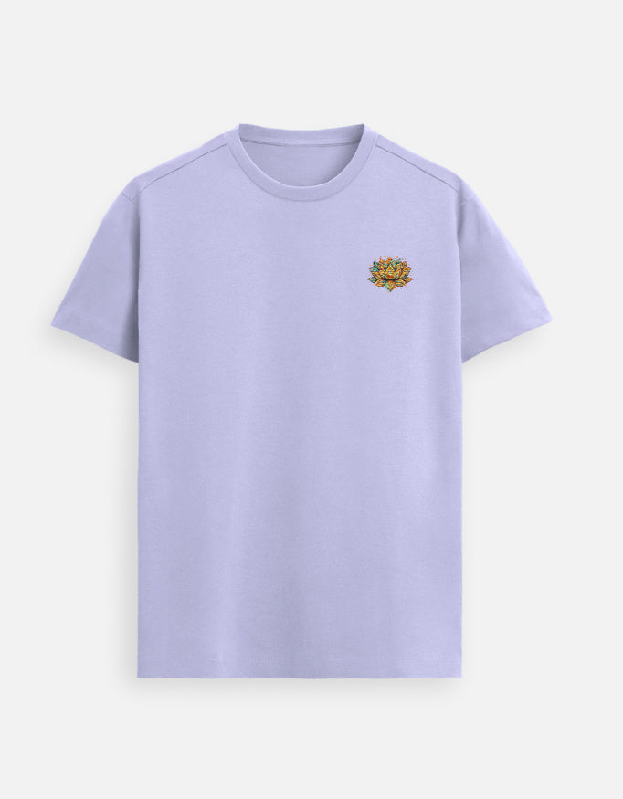 Lotus emblem Supima cotton t-shirt with minimal left chest symbolic design