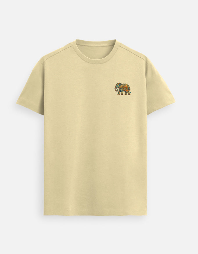 Minimal elephant emblem Supima cotton t-shirt with small left chest design