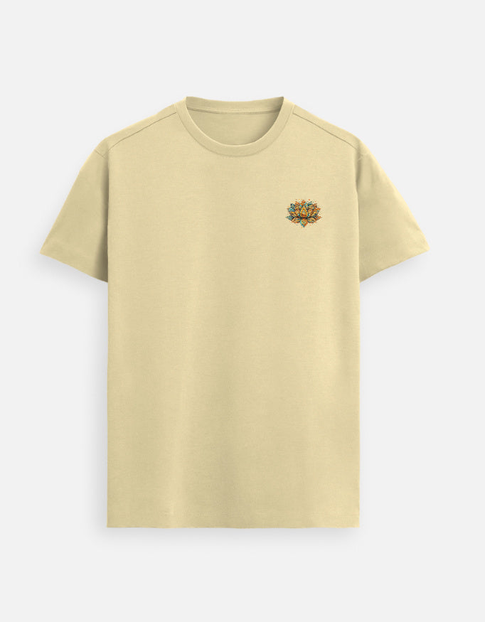 Lotus emblem Supima cotton t-shirt with minimal left chest symbolic design