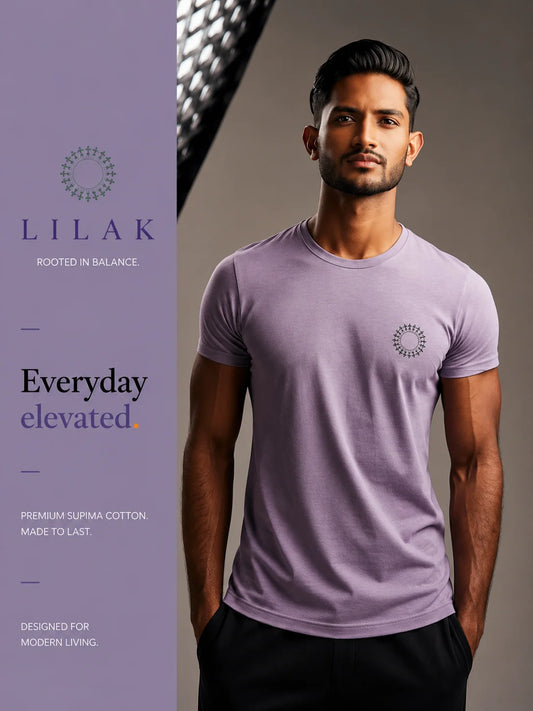 Lilak Supima Cotton T-Shirt - Warli Circle