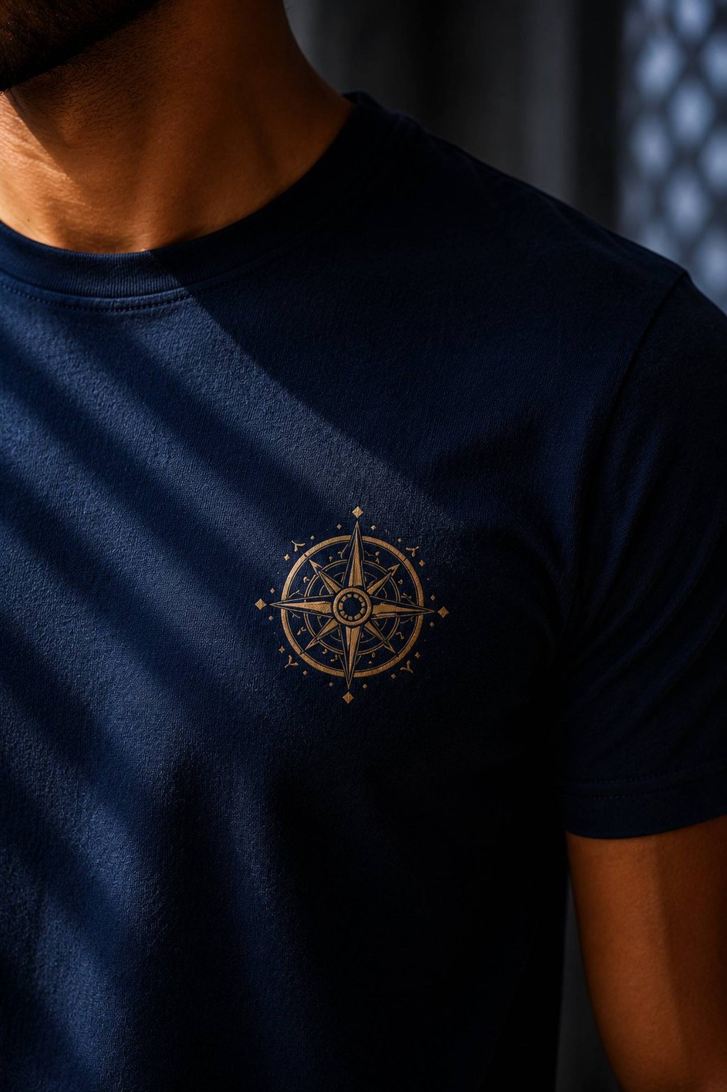 Dharma Chakra — The Sacred Wheel on Navy