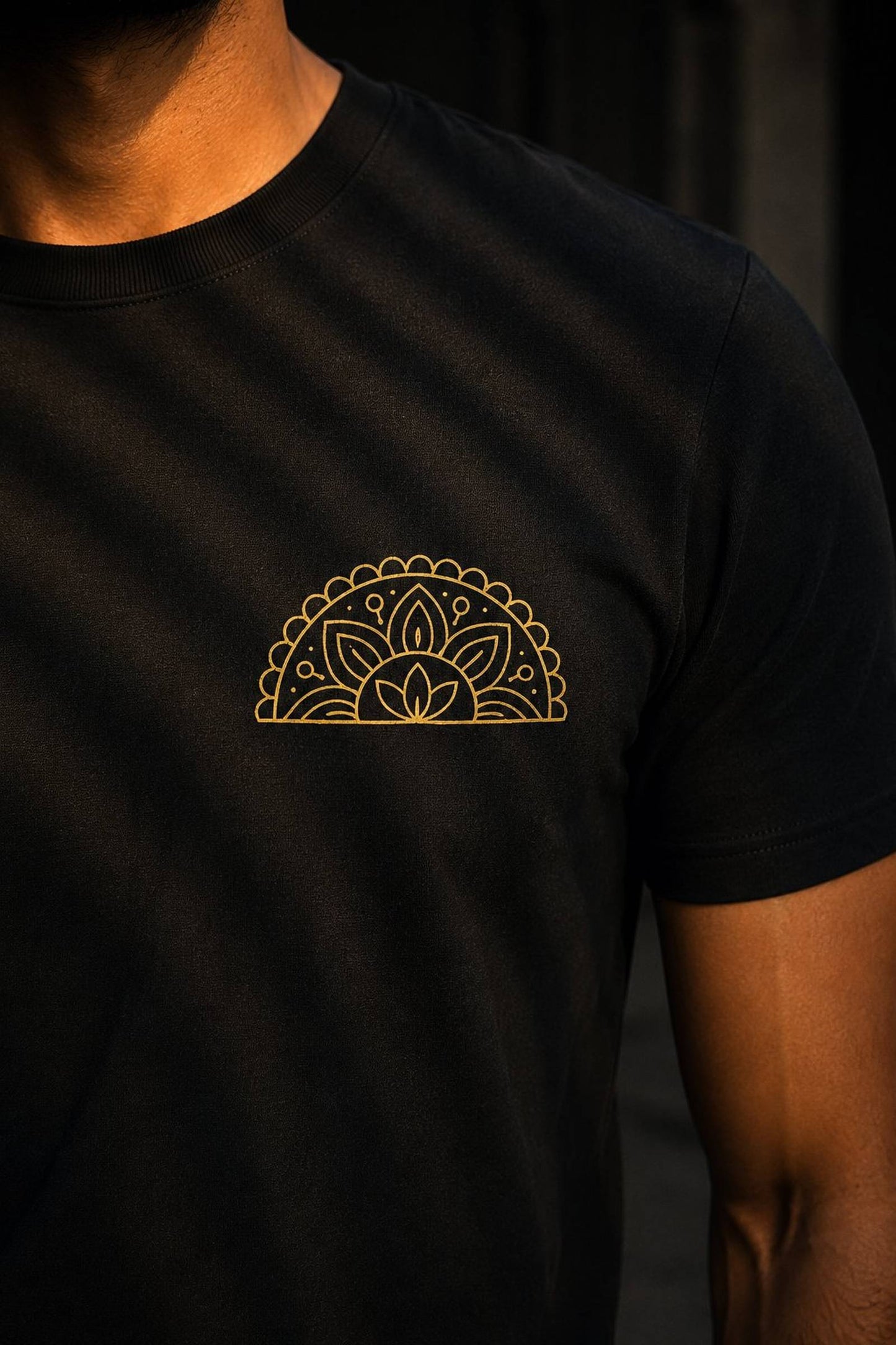 Half Mandala — The Rising Arc on Black