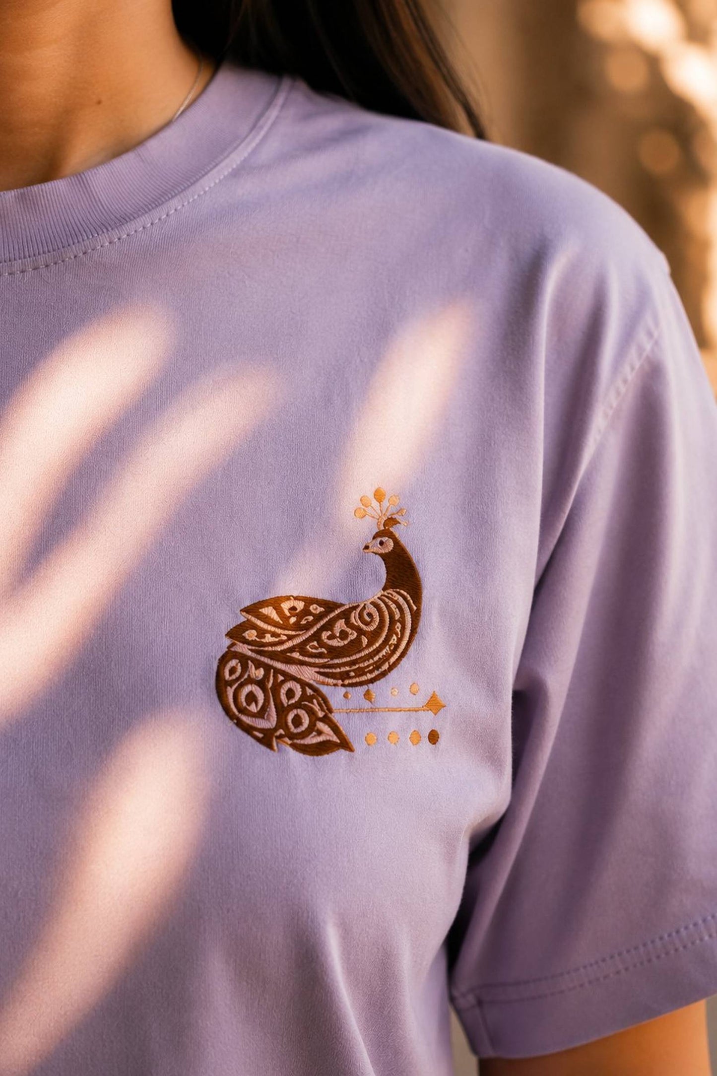 Pichwai Peacock — The Royal Bird on Lavender