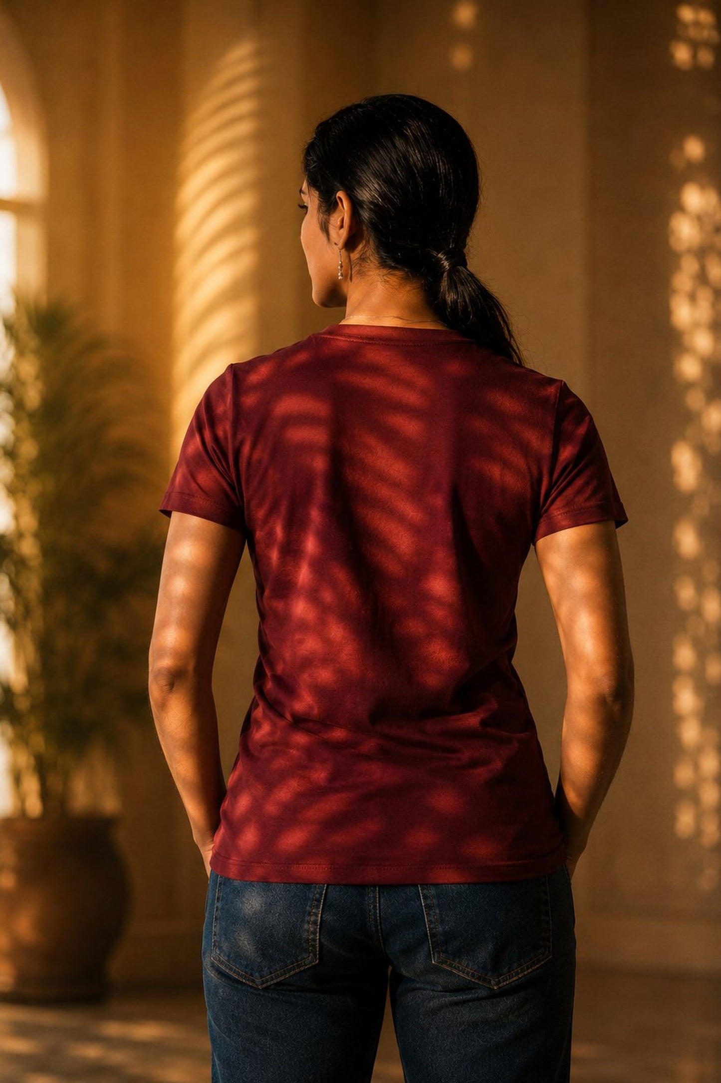 Royal Peacock — The Display on Maroon