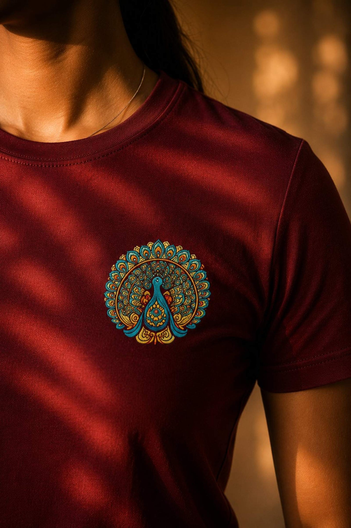 Royal Peacock — The Display on Maroon