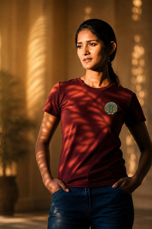 Royal Peacock — The Display on Maroon